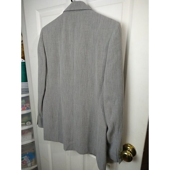 Laura Scott Grey Collared Lined Three Button Close Career Jacket Size 8 - Picture 15 of 16